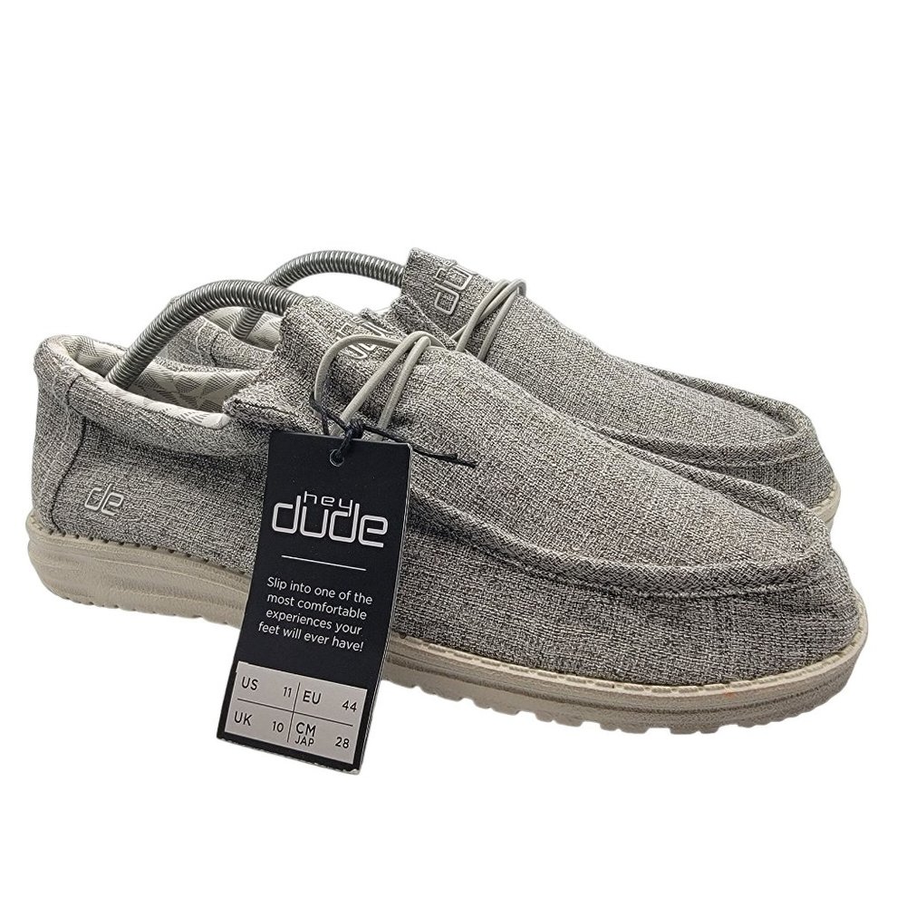 Hey Dude Mens 11 Wally Linen Iron Loafer Slip On Shoes Lightweight Casual Walk